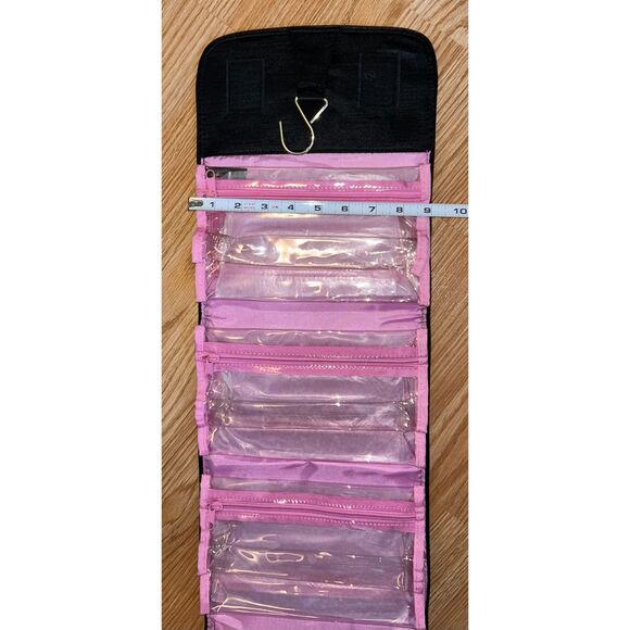 ❤️Mary Kay Vintage Hanging Travel Makeup Jewelry Organizer Black Pink 9"x 29" - Picture 5 of 7